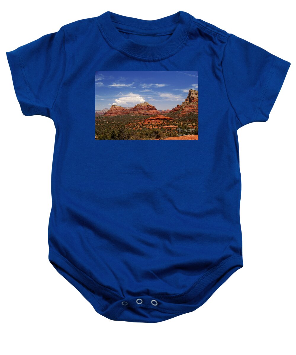 Sedona Baby Onesie featuring the photograph Touch The Earth by Linda Shafer