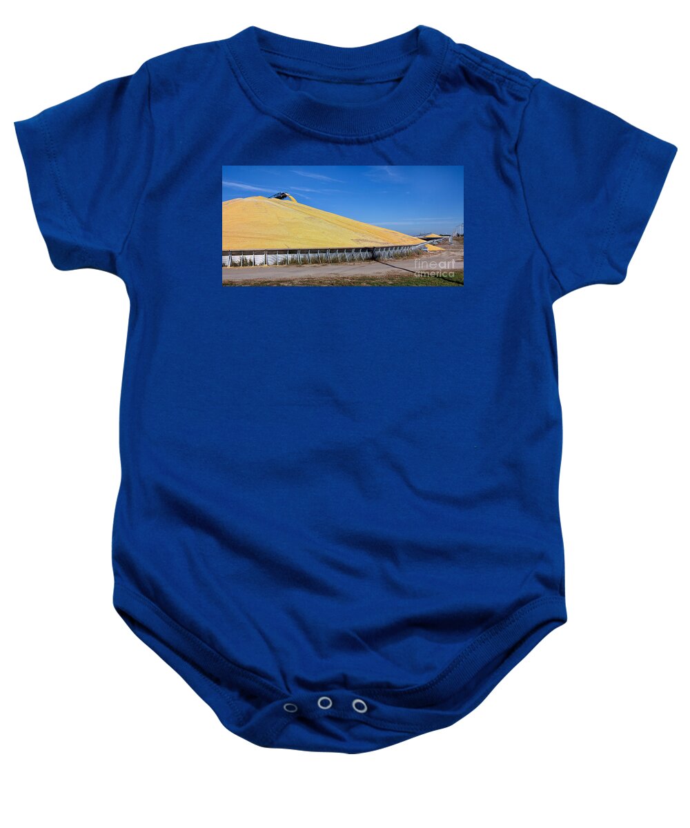 Shelled Corn Baby Onesie featuring the photograph Transport Conveyor With Shelled Corn by Inga Spence