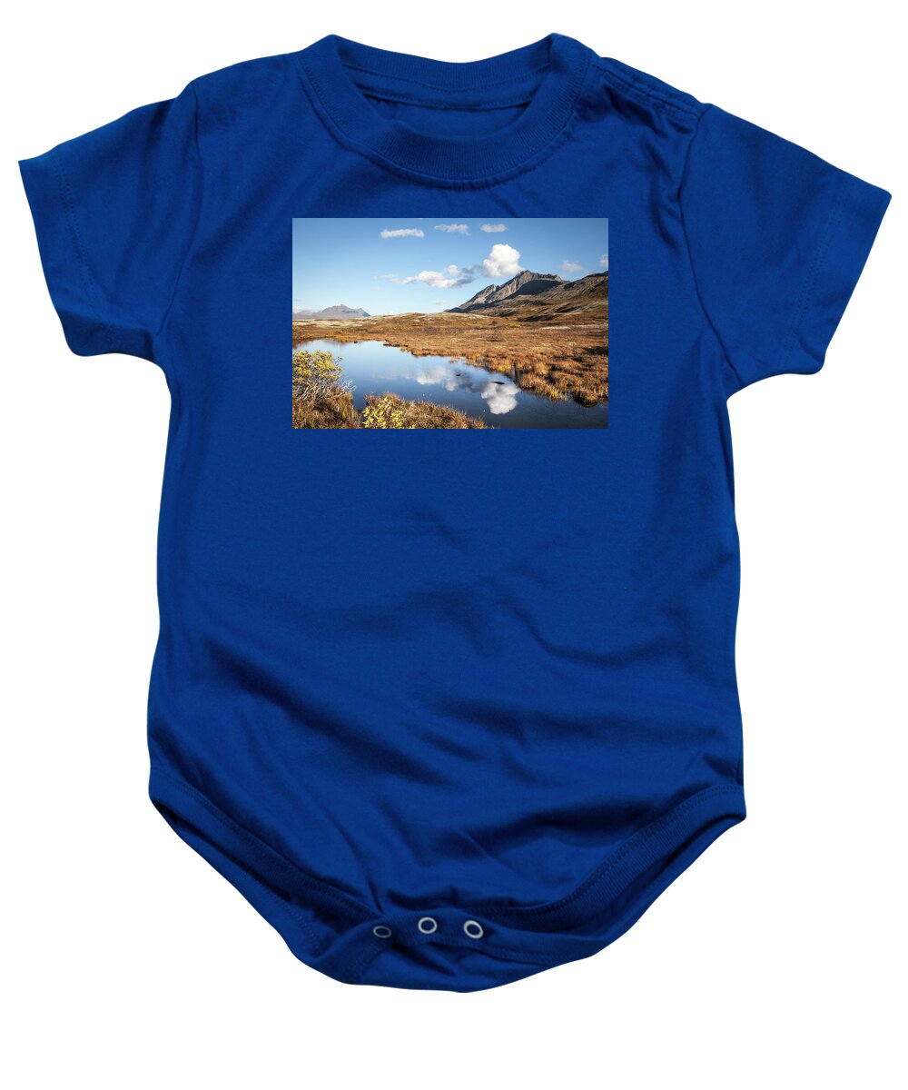 British Columbia Baby Onesie featuring the photograph Tundra pond reflections in fall by Michele Cornelius
