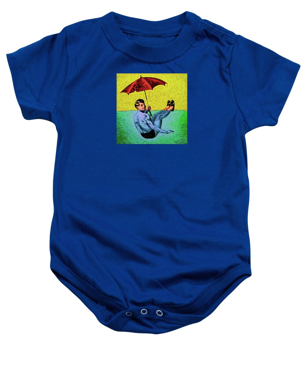  Baby Onesie featuring the painting Umbrella Man 3 by Steve Fields