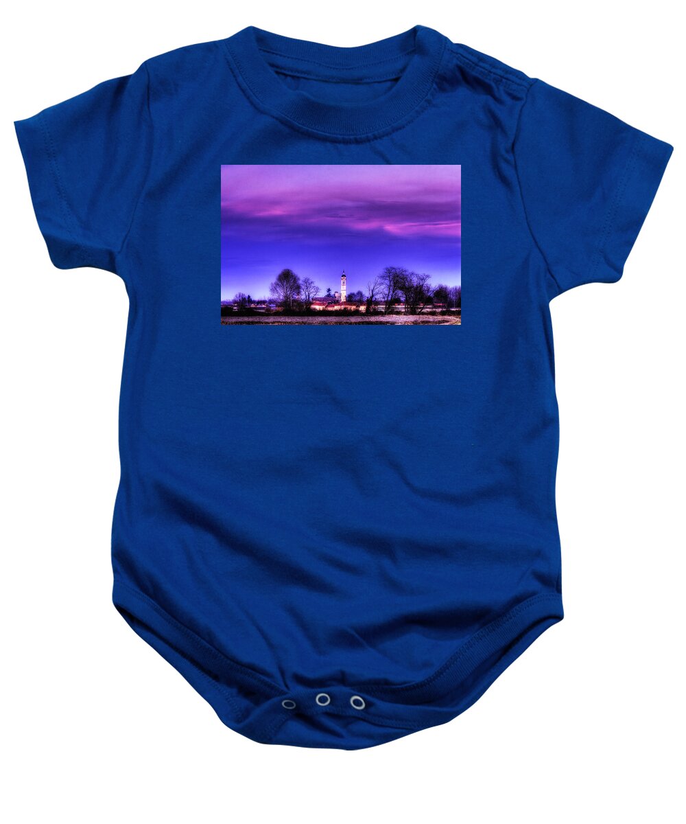 Countryscape Baby Onesie featuring the photograph View of San Giorgio Lomellina by Roberto Pagani