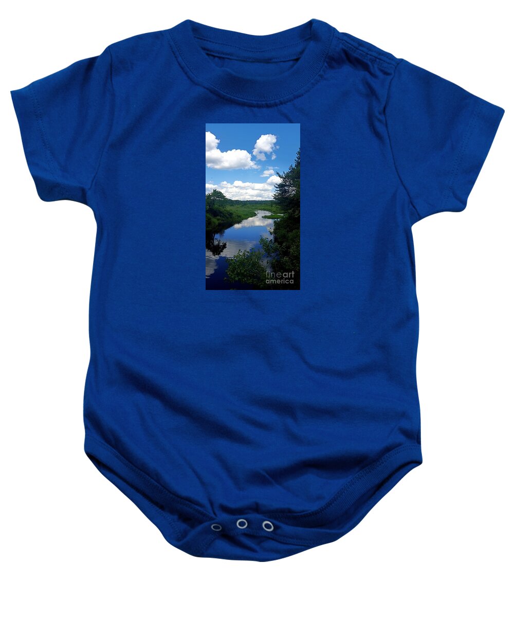Reflections Baby Onesie featuring the photograph Water and Woods in Warren by Dani McEvoy