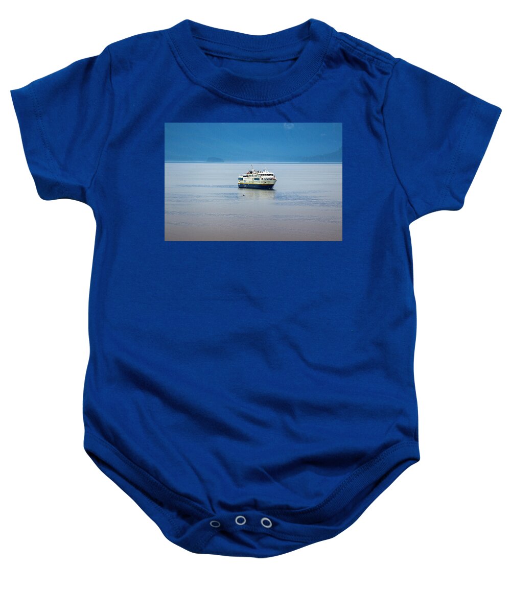 Glacier Bay Baby Onesie featuring the photograph Whale Watching in Glacier Bay by Anthony Jones