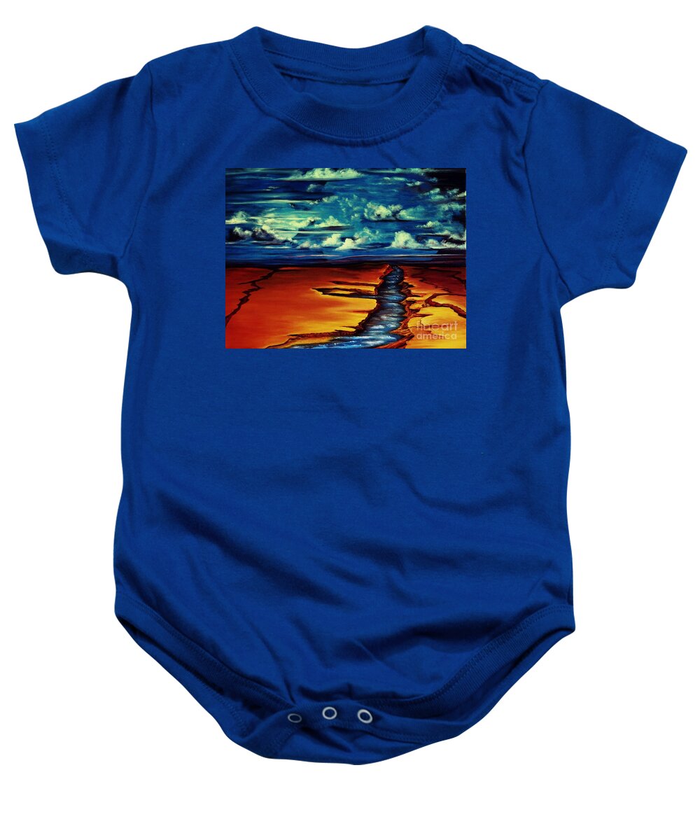 World Baby Onesie featuring the painting Where In The Worlds by Georgia Doyle