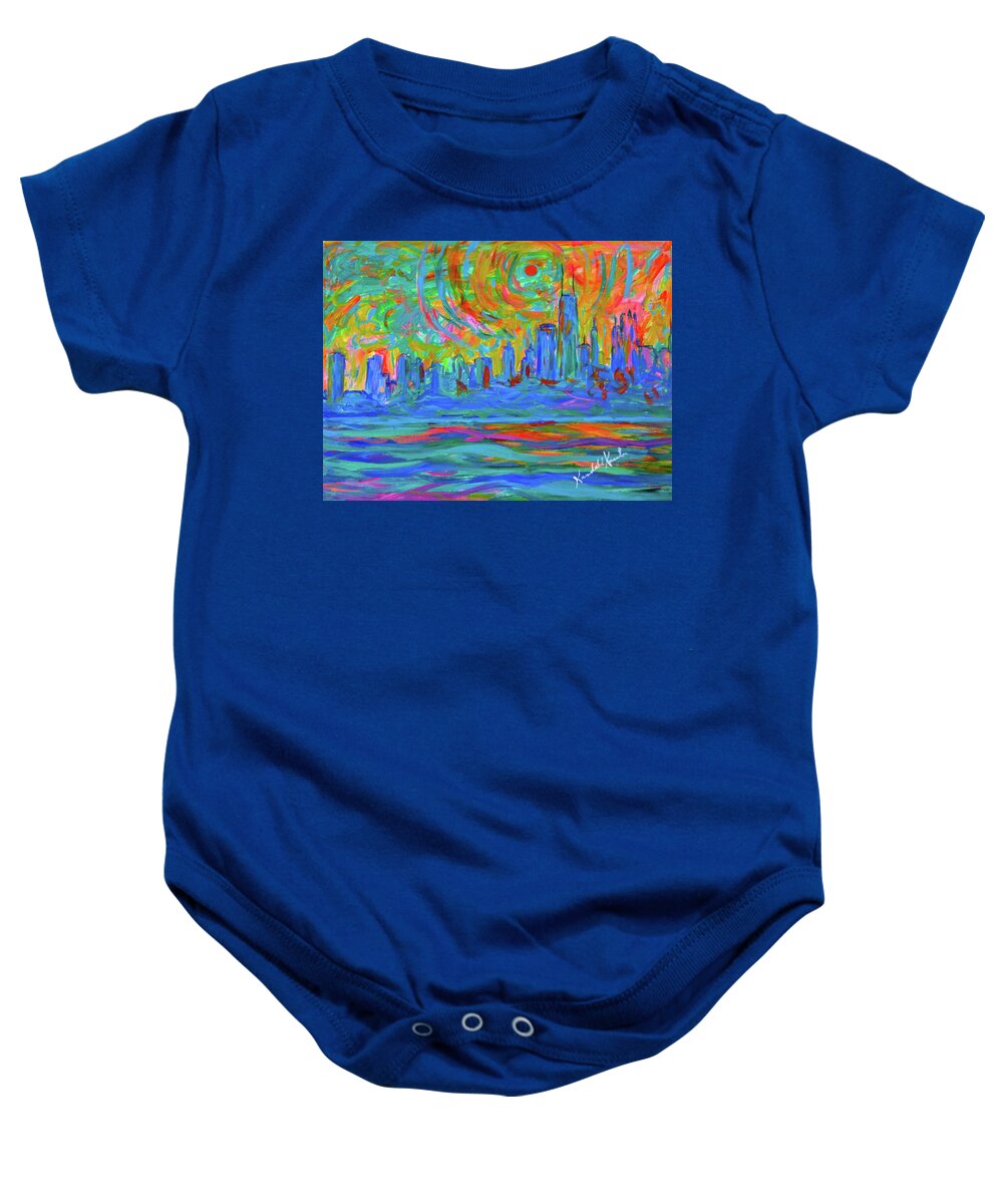 Chicago Prints For Sale Baby Onesie featuring the painting Wild Chicago Ride by Kendall Kessler