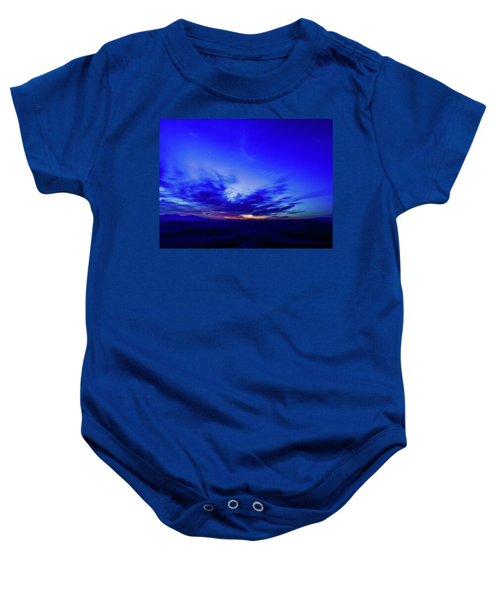 Aspens Baby Onesie featuring the photograph A Dawns Early Rise by Johnny Boyd
