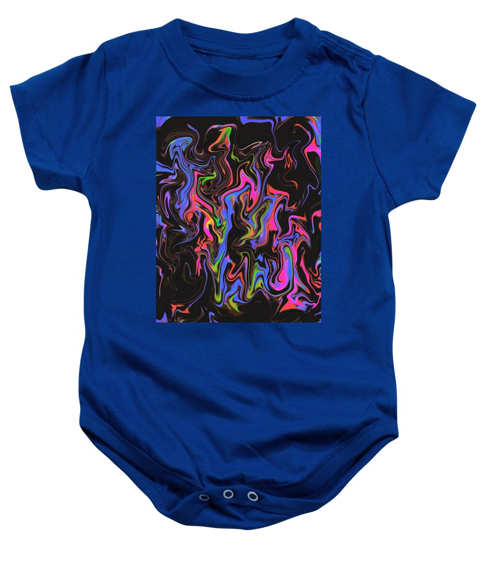 Blue Cosmos Baby Onesie featuring the digital art Blue Cosmos by Don Wright