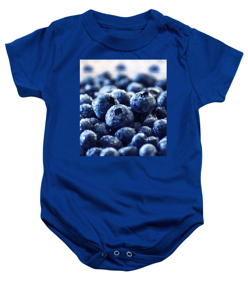 Food Baby Onesie featuring the photograph Blueberries by Top Wallpapers