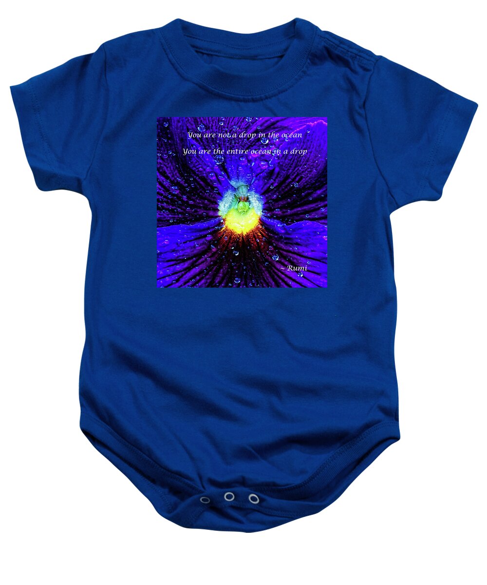 Macro Baby Onesie featuring the photograph Drop in the ocean by Gaye Bentham