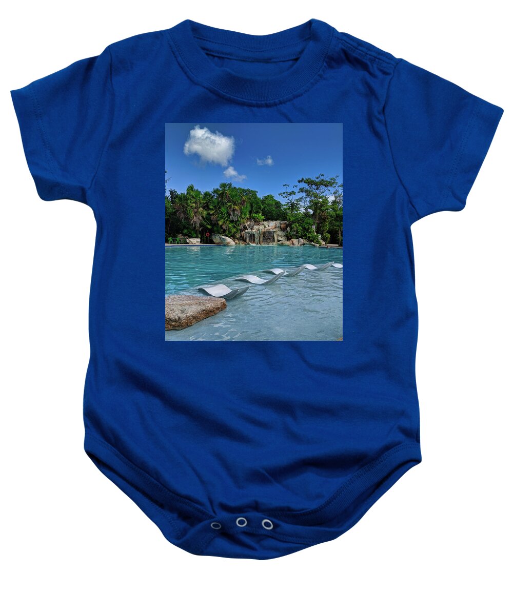 Water Baby Onesie featuring the photograph EcoPark Pool in Belize by Portia Olaughlin