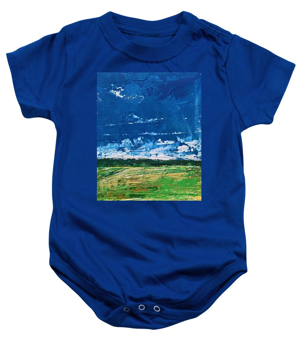 Landscape Baby Onesie featuring the painting Field by Lisa Dionne