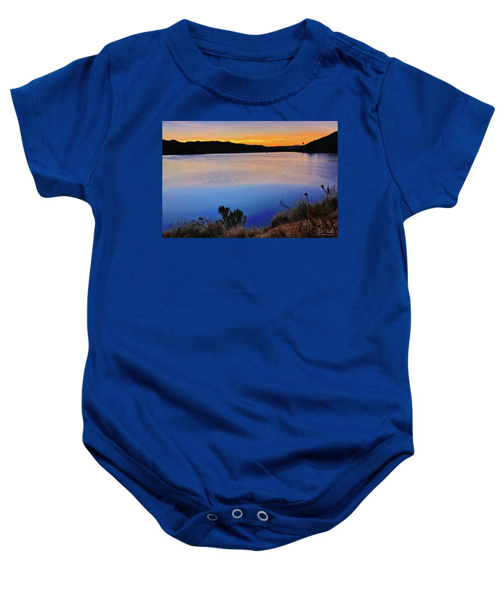 Lake Dixon Baby Onesie featuring the photograph Lake Dixon Sunrise by Bill Thomas