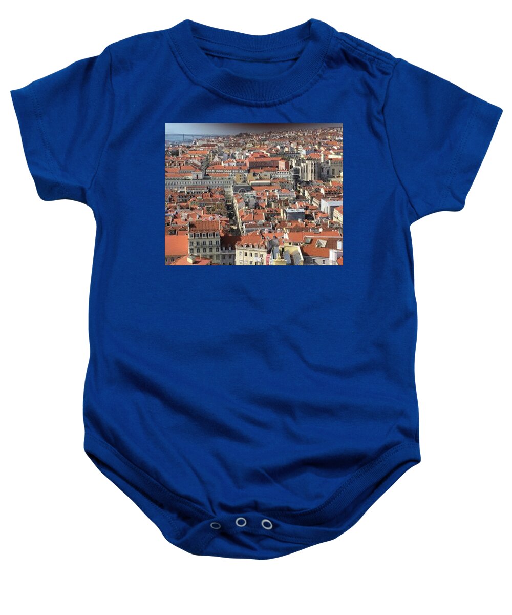 Cityscape Baby Onesie featuring the photograph Lisbon by Susan Grunin
