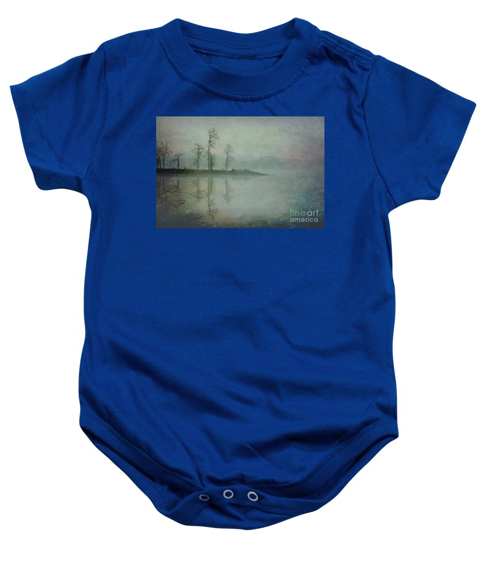 Fog Baby Onesie featuring the photograph Misty Tranquility by Ken Johnson