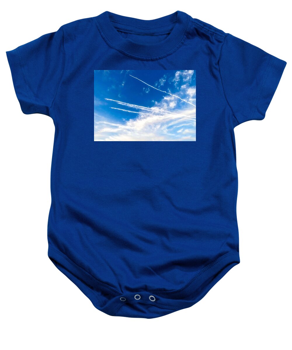 Aircraft Baby Onesie featuring the photograph Racetrack in the Sky 2 by Judy Kennedy