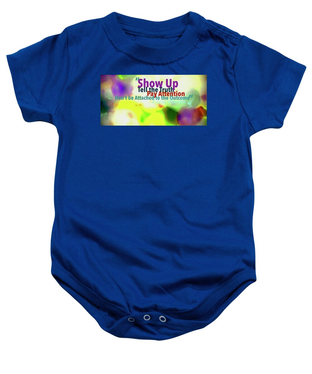 Show Up Baby Onesie featuring the photograph Sea Glass Journey by Debra Grace Addison