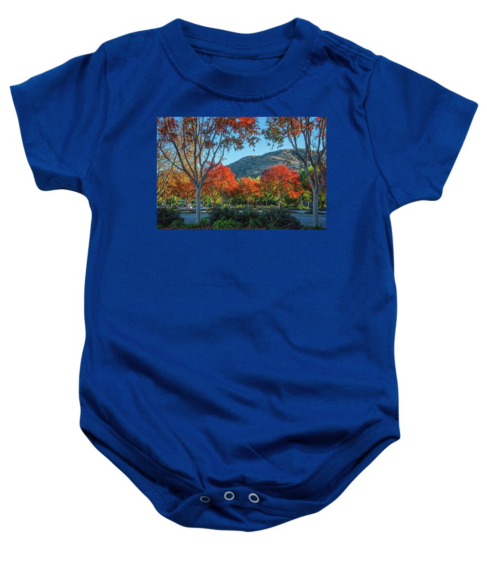 Simi Valley Baby Onesie featuring the photograph Shades of Fall at the Metrolink by Lynn Bauer