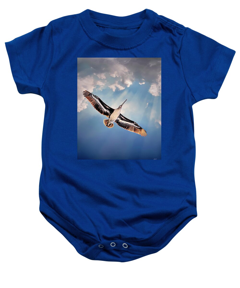 Soaring Baby Onesie featuring the photograph Soaring Overhead by Endre Balogh