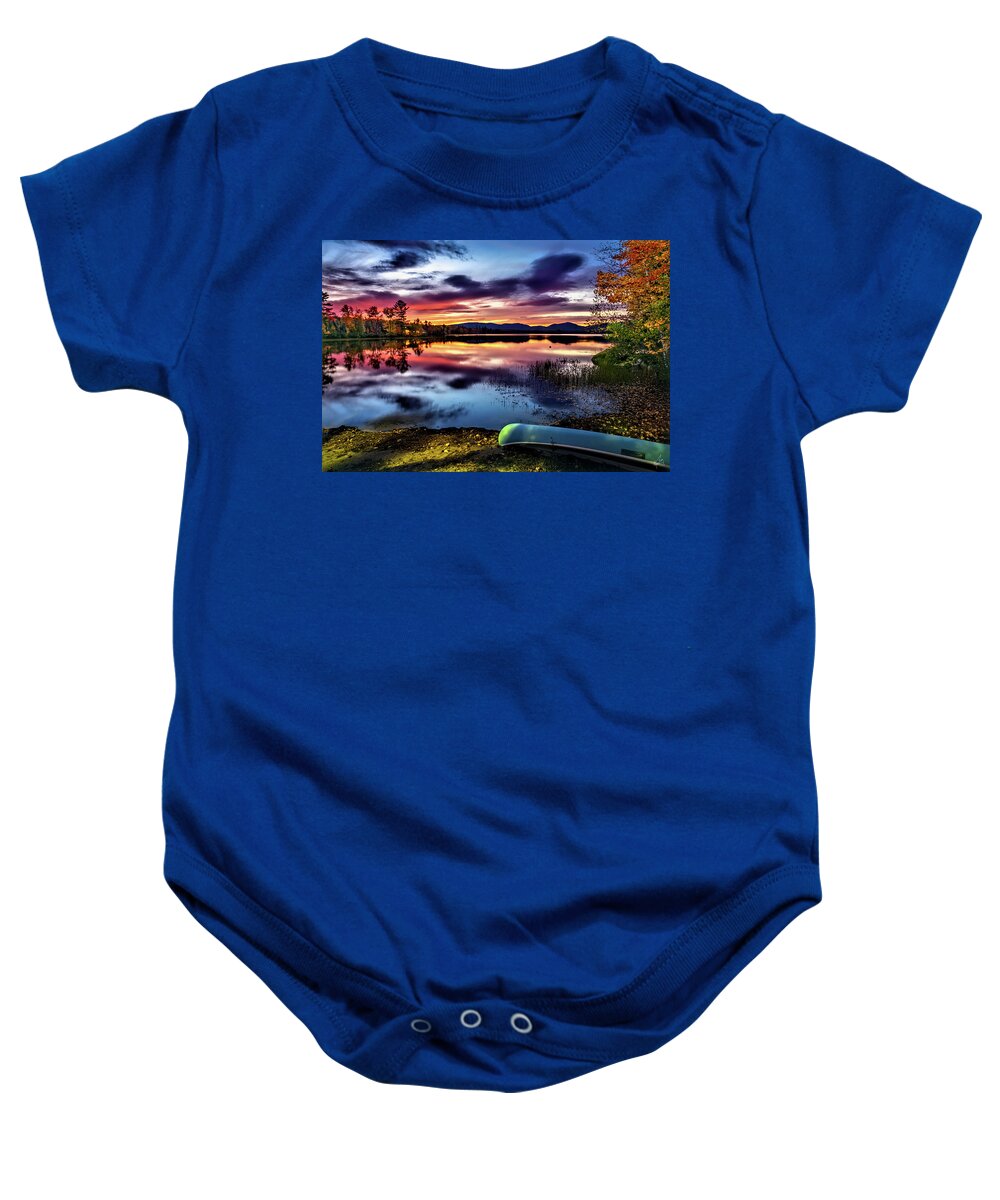 Ellis Pond Baby Onesie featuring the photograph Sunset on Ellis Pond by Norman Peay