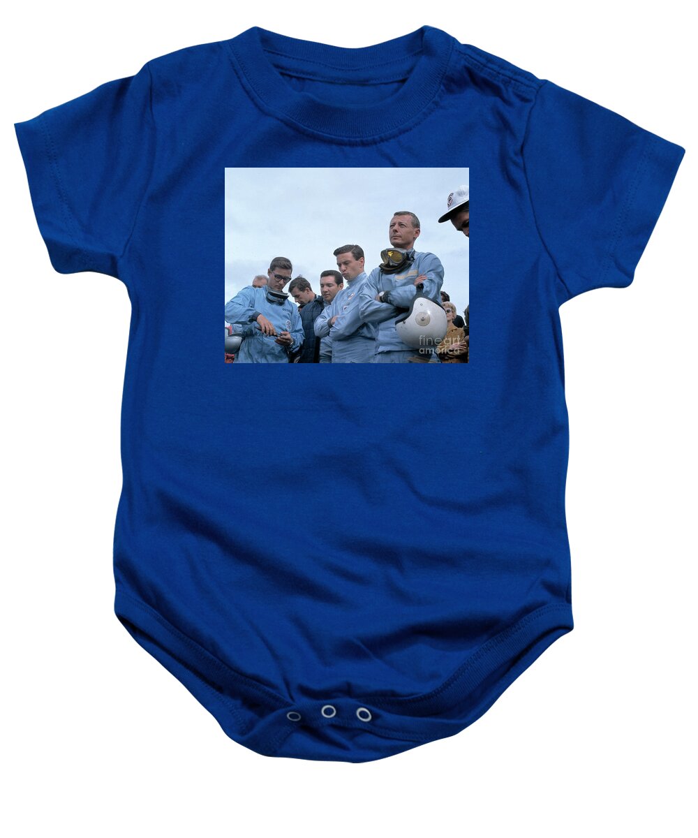 Drivers Baby Onesie featuring the photograph Vintage Drivers Meeting by Robert K Blaisdell