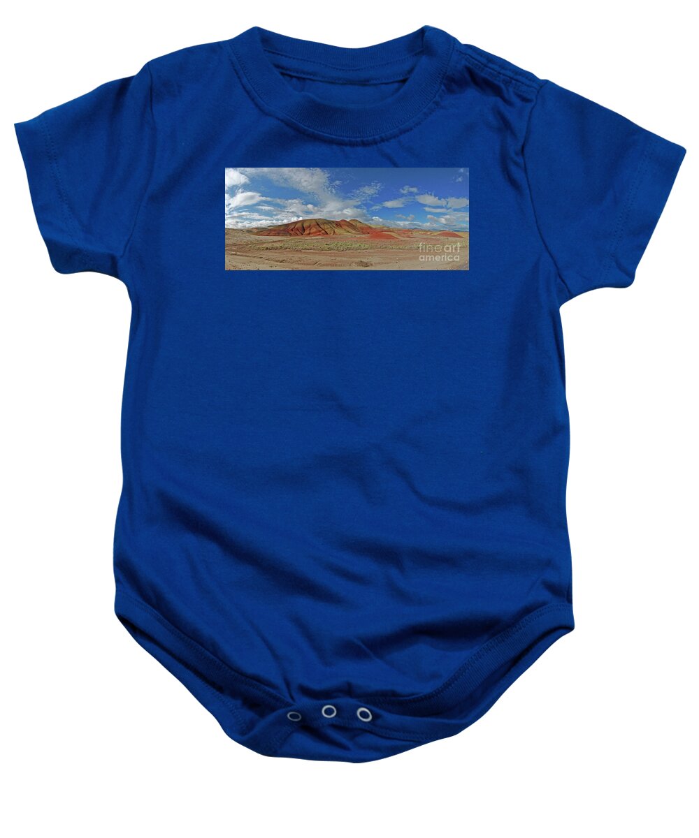 Painted Hills Baby Onesie featuring the photograph Painted Hills #1 by Gary Wing