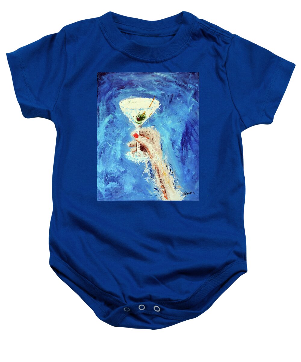 Nude Beach Baby Onesie featuring the painting 5 O'clock by Michael Fencik
