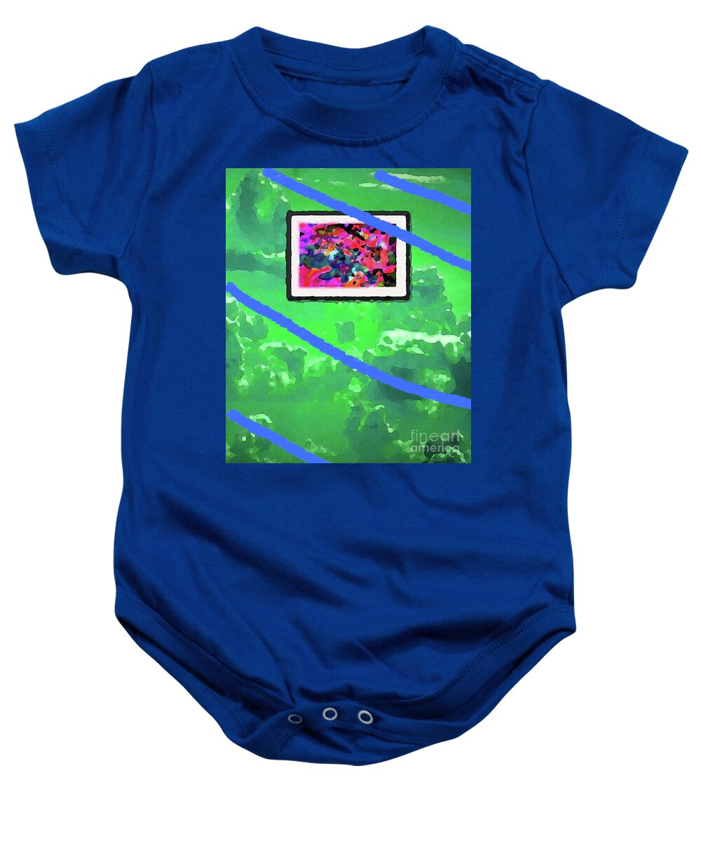 Walter Paul Bebirian: The Bebirian Art Collection Baby Onesie featuring the digital art 6-22-2011habc by Walter Paul Bebirian