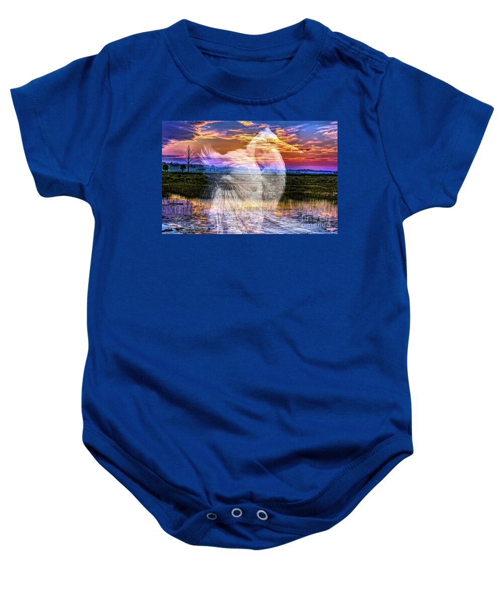 Sunrises Baby Onesie featuring the photograph A Spiritual Sunrise by DB Hayes