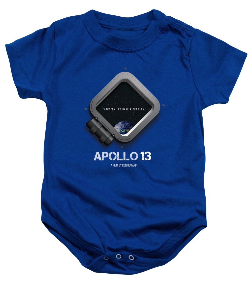 Apollo 13 Baby Onesie featuring the digital art Apollo 13 - Alternative Movie Poster by Movie Poster Boy
