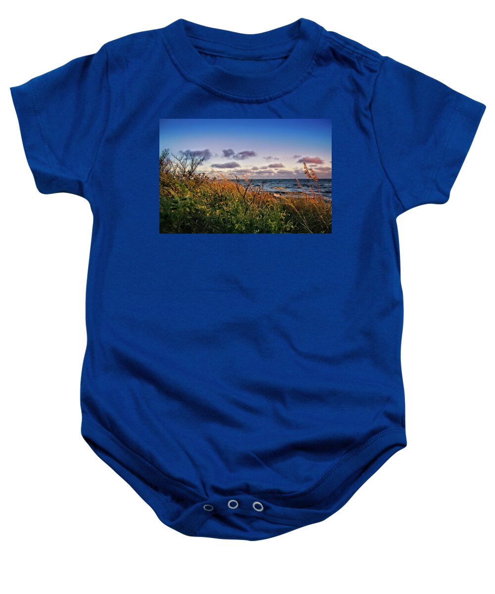 Anna Maria Island Baby Onesie featuring the photograph Beyond the Sea Oats by Robert Stanhope