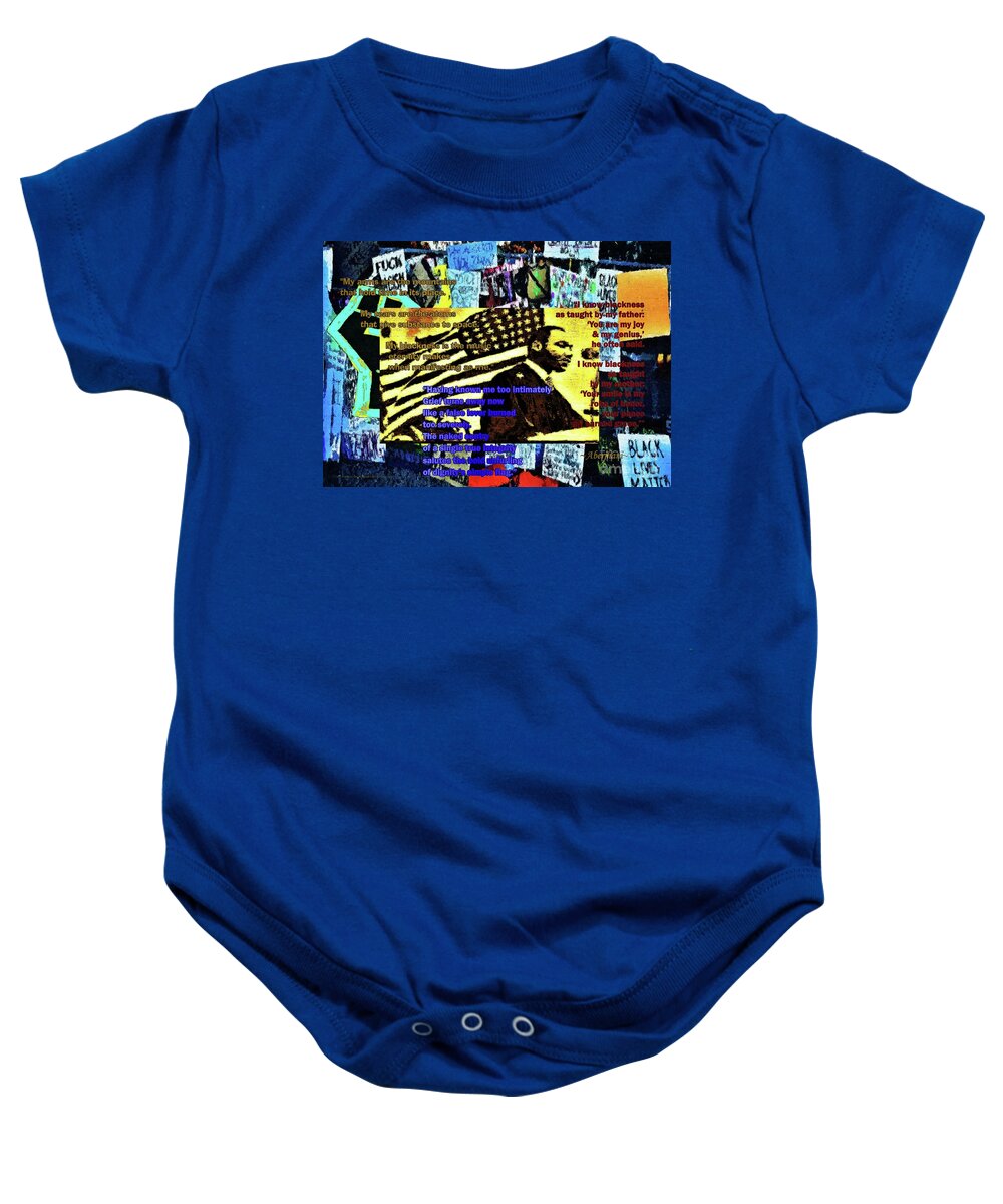 Juneteenth Baby Onesie featuring the mixed media Blackness as Taught by My Father by Aberjhani