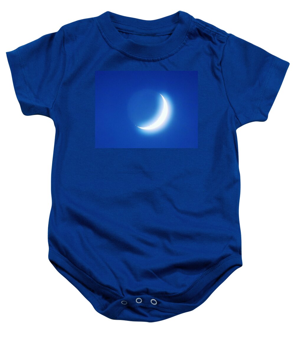  Baby Onesie featuring the photograph Blue Moon by Michelle Hauge