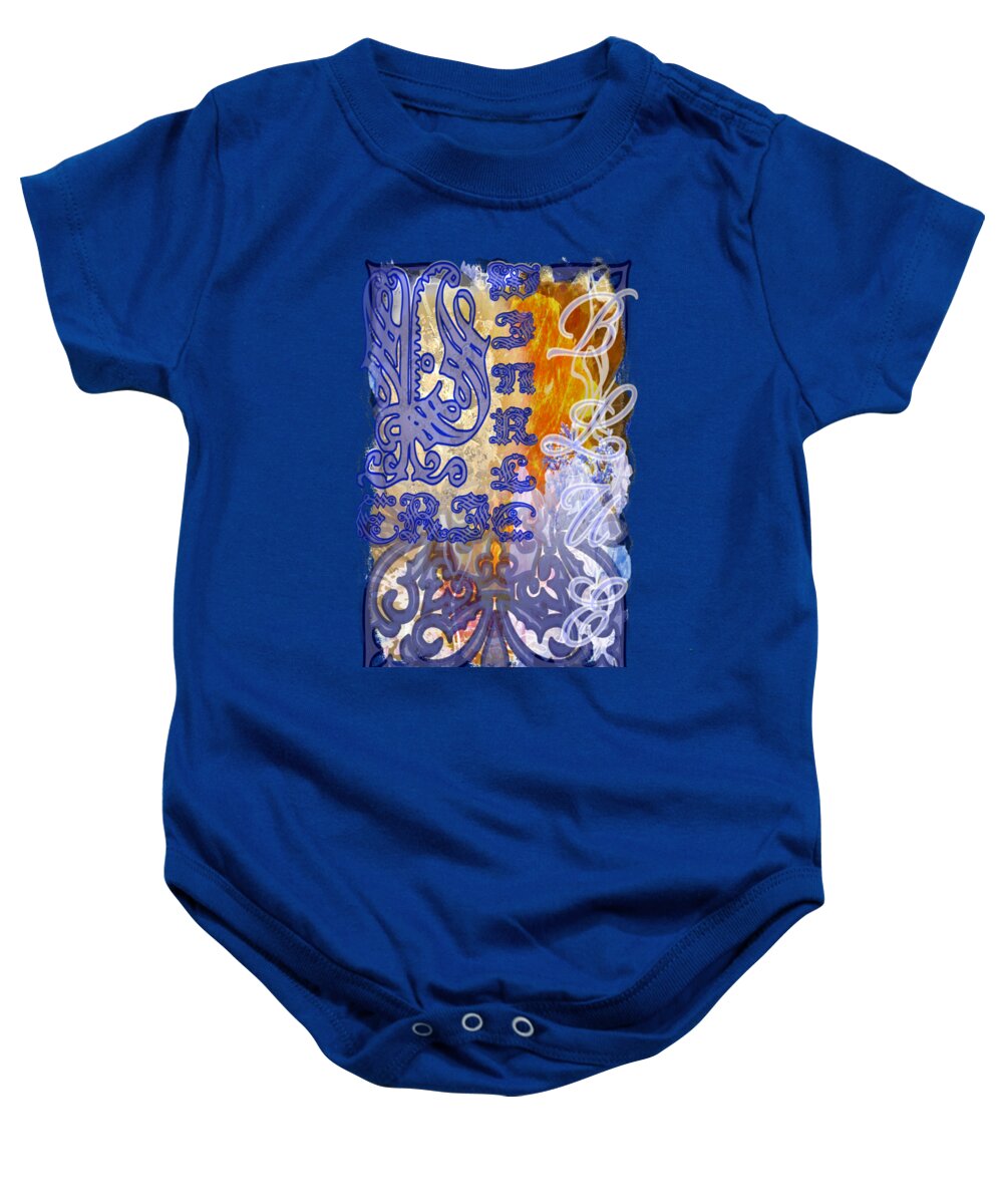 Blue Baby Onesie featuring the digital art Blue Periwinkle Collage Trending Color 2022 by Delynn Addams
