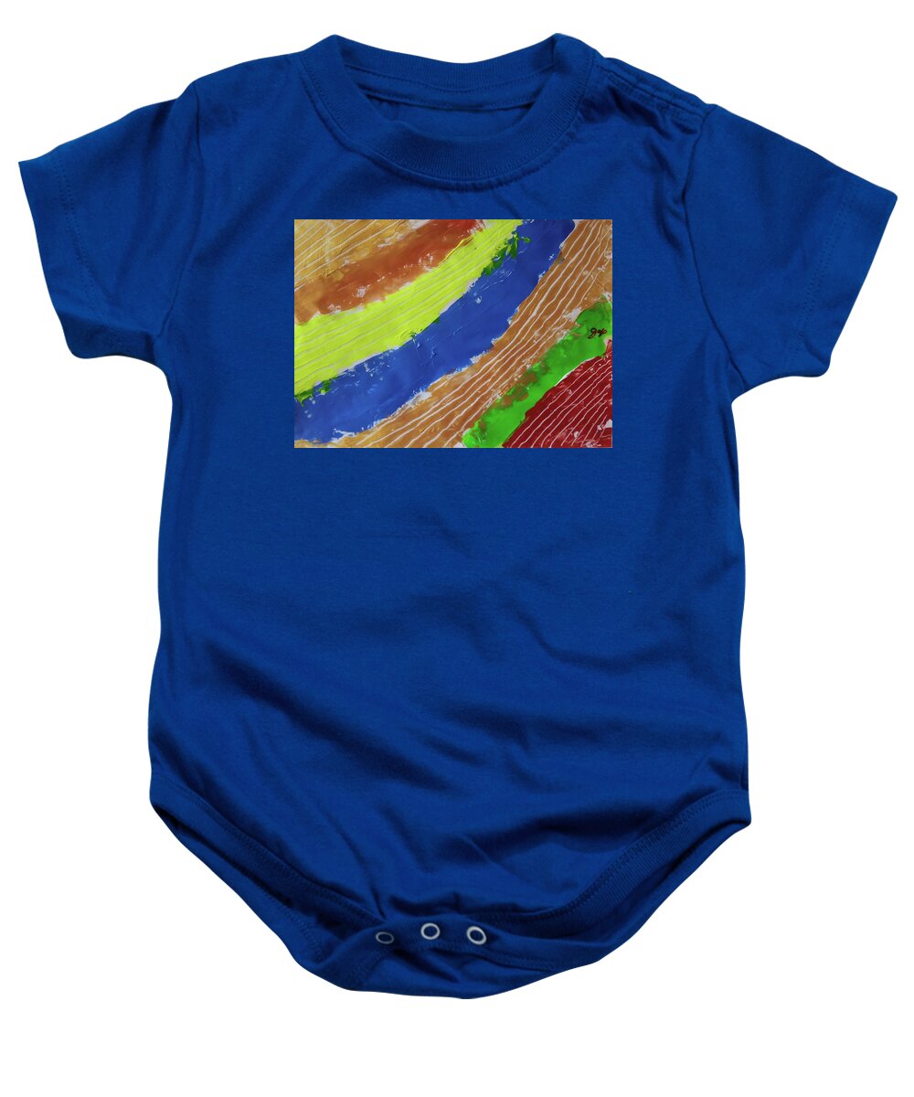  Baby Onesie featuring the painting Caos71 open art work by Giuseppe Monti