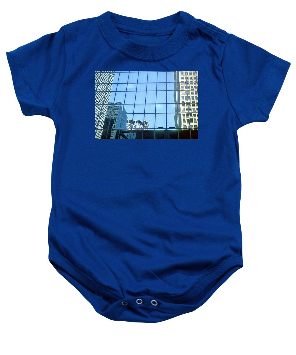  Baby Onesie featuring the photograph Chicago Reflections by Gordon James