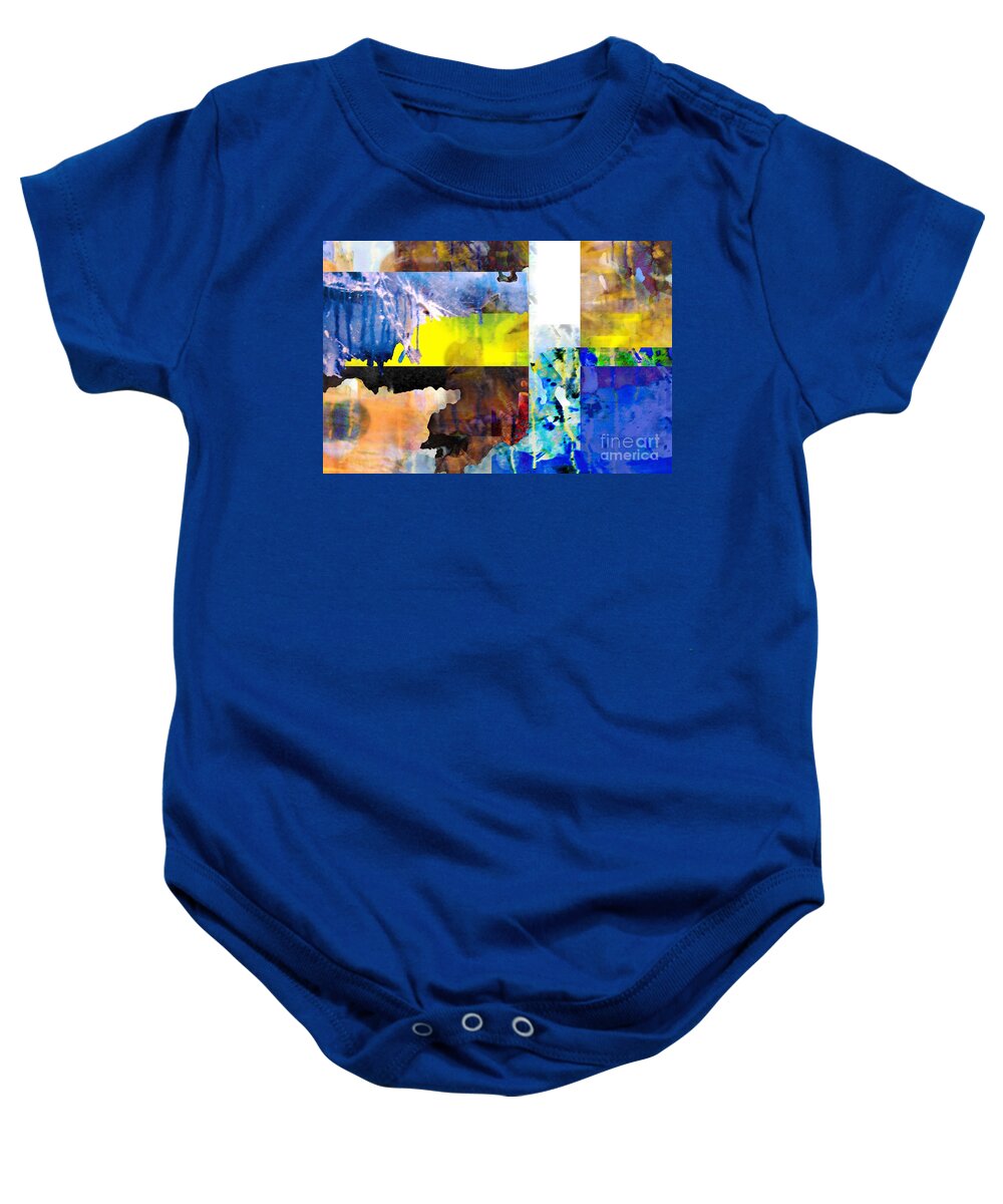 Abstract Art Baby Onesie featuring the digital art Clouds and Fire by Jeremiah Ray