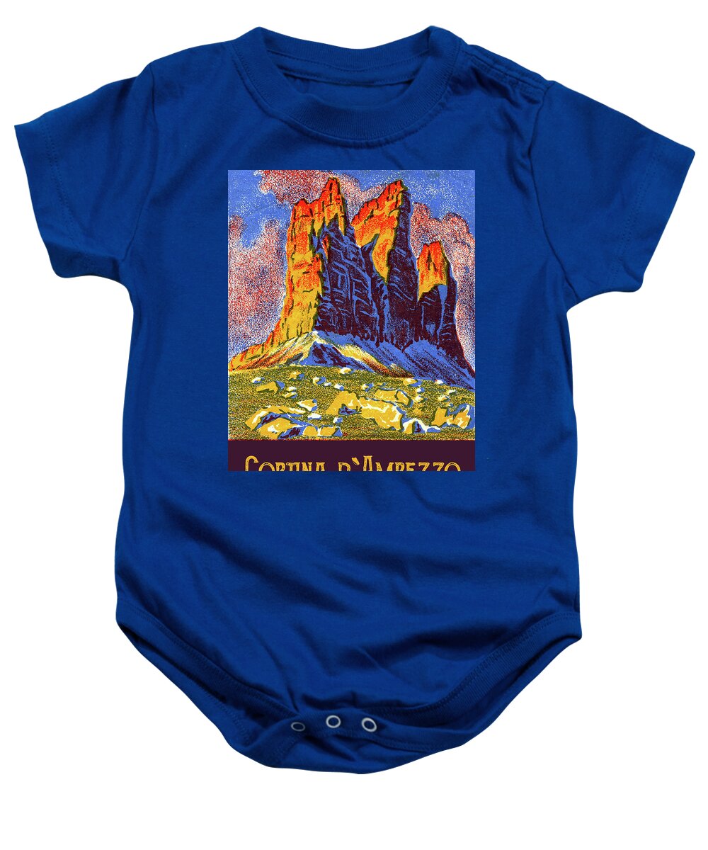 Cortina D'ampezzo Baby Onesie featuring the digital art Cortina D Ampezzo on Summer by Long Shot