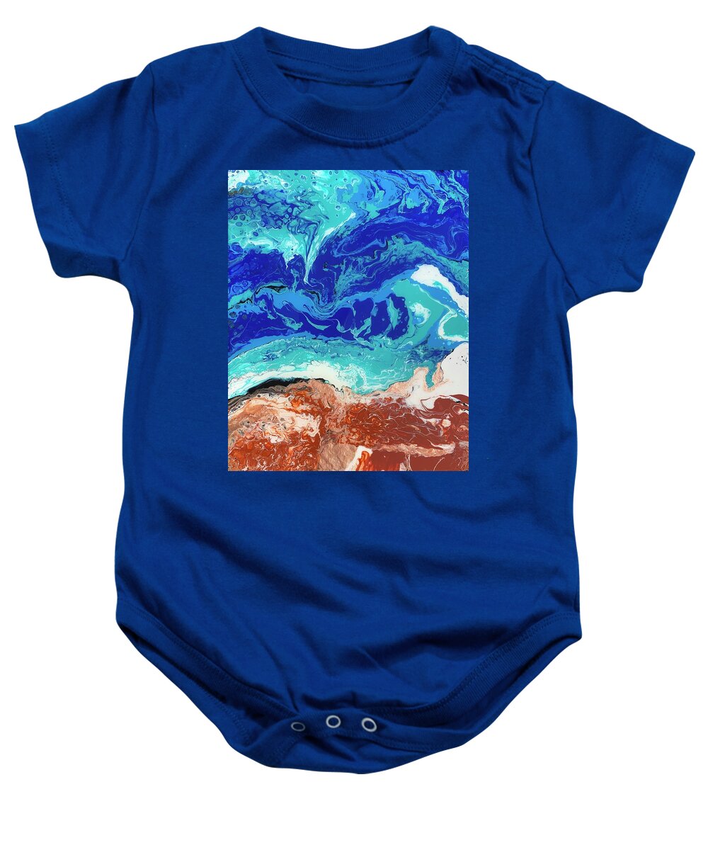 Ocean Baby Onesie featuring the painting Crash by Nicole DiCicco