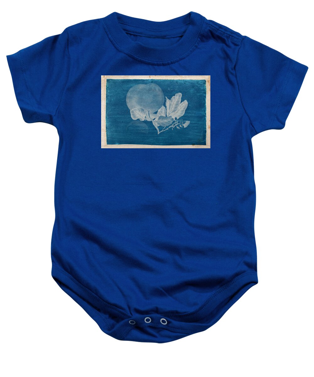 Cyanotype Photo Of A Plant - 3 Baby Onesie featuring the photograph Cyanotype Photo of a plant - 3 by Celestial Images