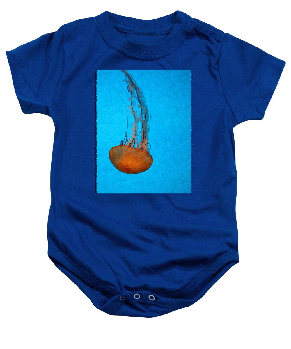 Jellyfish Baby Onesie featuring the digital art Deep Blue by Shari Nees