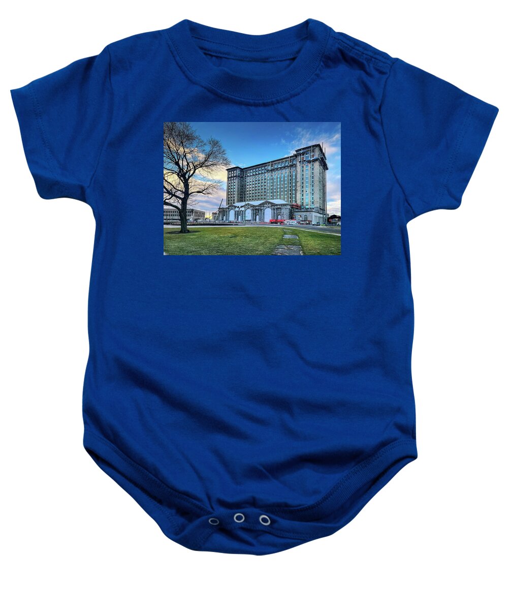 Detroit Baby Onesie featuring the photograph Detroit Grand Central IMG_6926 by Michael Thomas