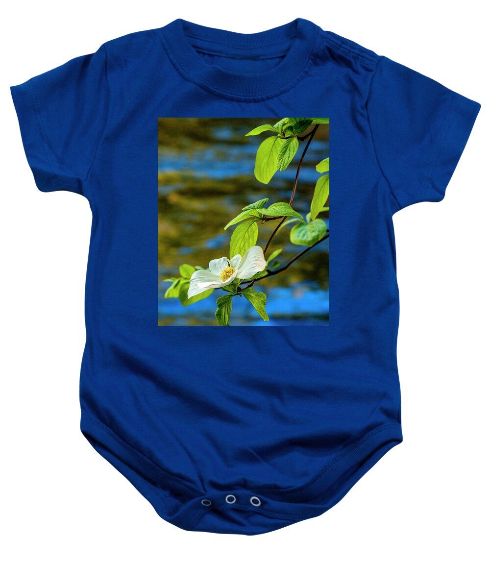 Yosemite Baby Onesie featuring the photograph Dogwood on the Merced by Bill Gallagher