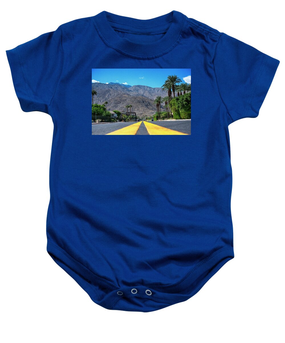 Artforsale Baby Onesie featuring the photograph Double Yellow by Jay Heifetz