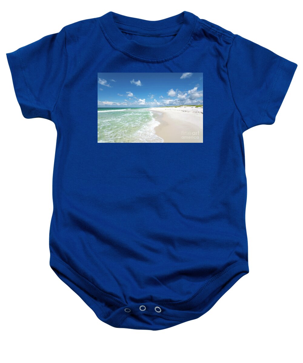 Opal Baby Onesie featuring the photograph Emerald Water at Opal Beach by Beachtown Views