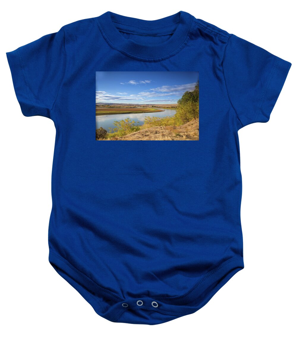 Farewell Bend State Recreation Area Baby Onesie featuring the photograph Farewell bend sunrise by Kunal Mehra