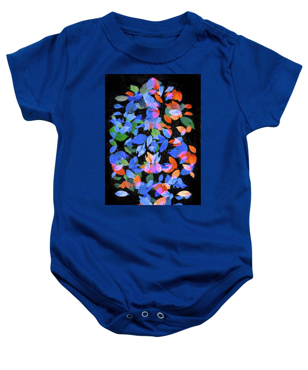 Leaves Baby Onesie featuring the photograph Whirlwind of Color by Jessica Jenney