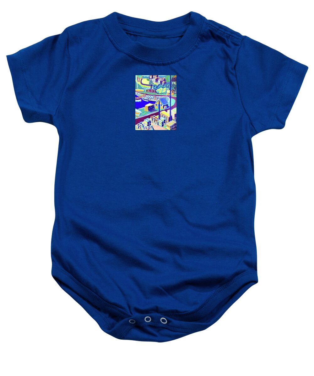 Gull Cove Baby Onesie featuring the painting Gull Cove, Rockport, MA by Debra Bretton Robinson