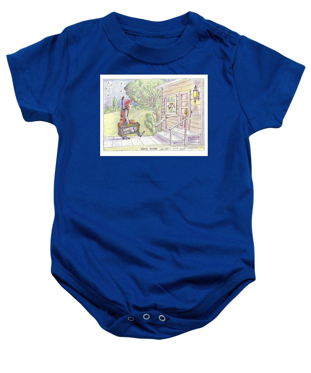 Home Baby Onesie featuring the drawing Home Again by Eric Haines