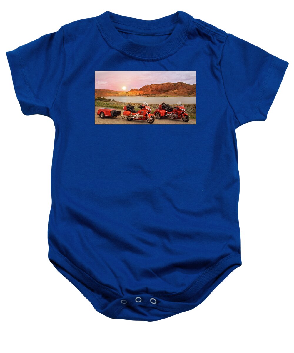 Goldwing Baby Onesie featuring the photograph Honda Goldwing Bike Trike and Trailer by Patti Deters
