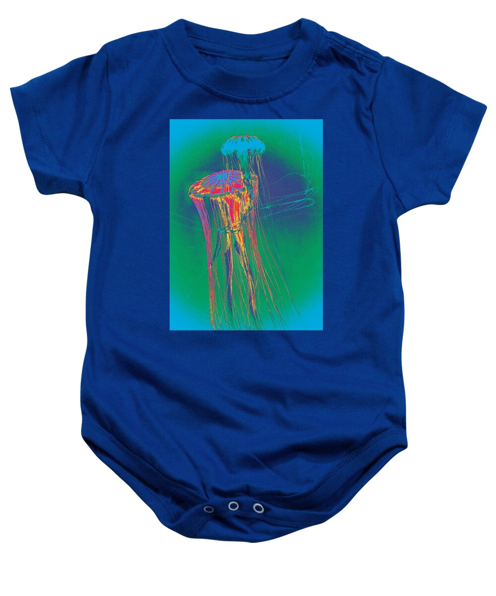 Japanese Sea Nettles Baby Onesie featuring the photograph Japanese Sea Nettles Jellyfish #6 by Marianna Mills